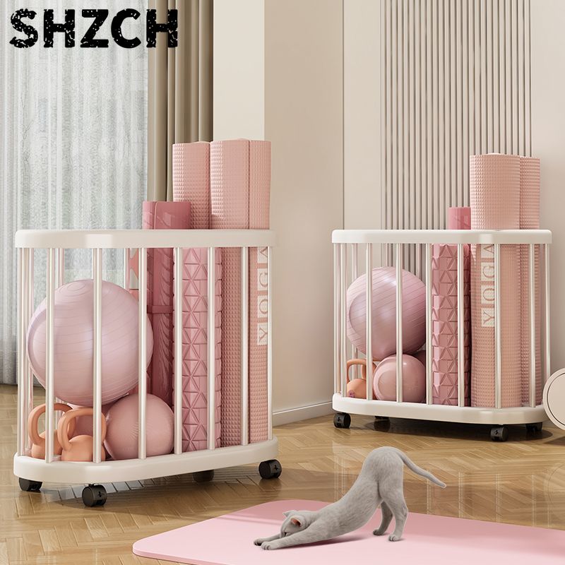 Sports Equipment Cart - ヨガ収納バスケット ヨガマット収納 大容量カート棚 多機能スポーツ用品収納バスケット