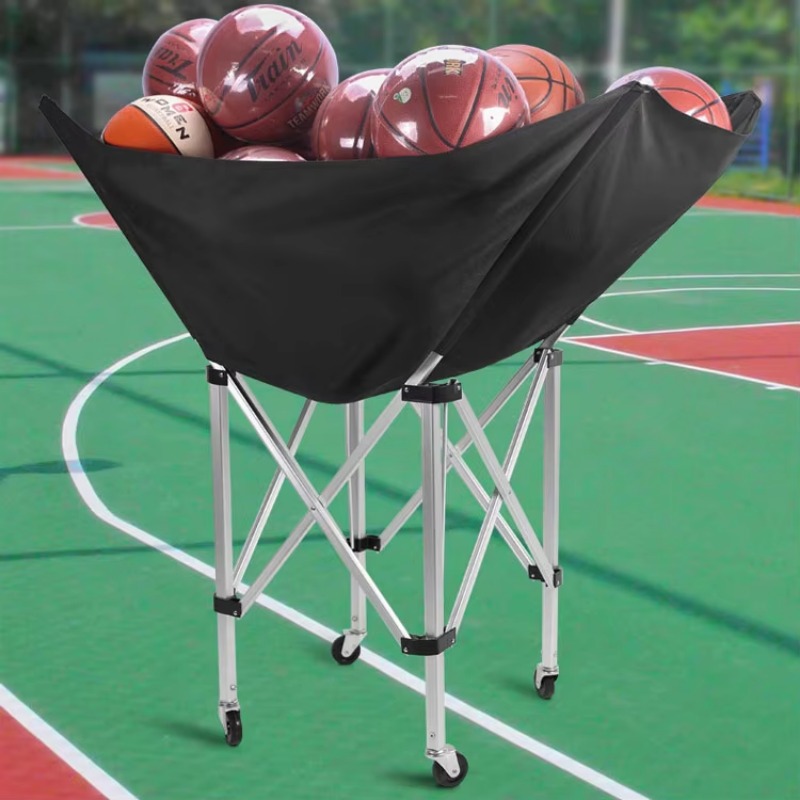 Sports Equipment For Volleyball - カスタムカラーアルミ製バスケットボール・バレーボール・フットボールスポーツ用品用ポータブル折りたたみ式トレーニングボールカート（車輪付き）