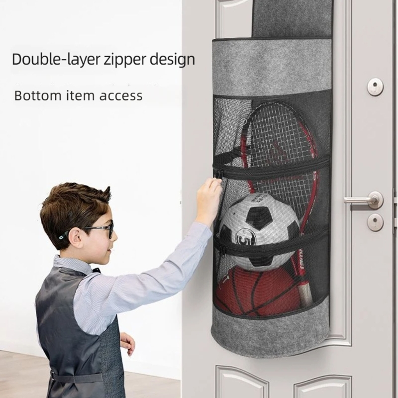 Sports Equipment For Volleyball - ボール収納ラックスポーツ用品用フェルトバスケットを保持バスケットボール、サッカー、バレーボール KXRE