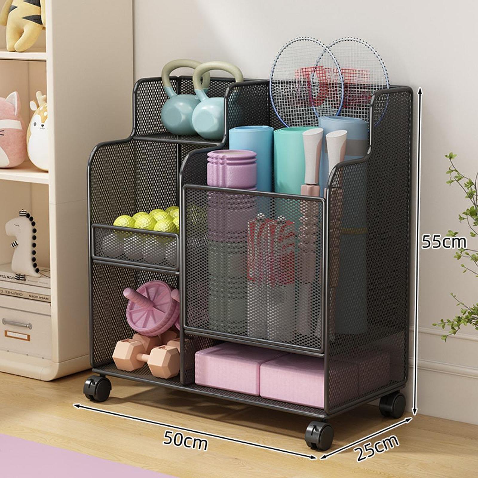 スポーツ用品収納ラック（ホイール付き）大容量マットスタンドオ - Sports Equipment Organizer Rack のレビューと価格