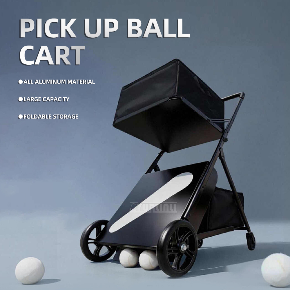ポータブルテニスボール回収機コレクターピックアップカート折り - Sports Equipment Cart のレビューと価格