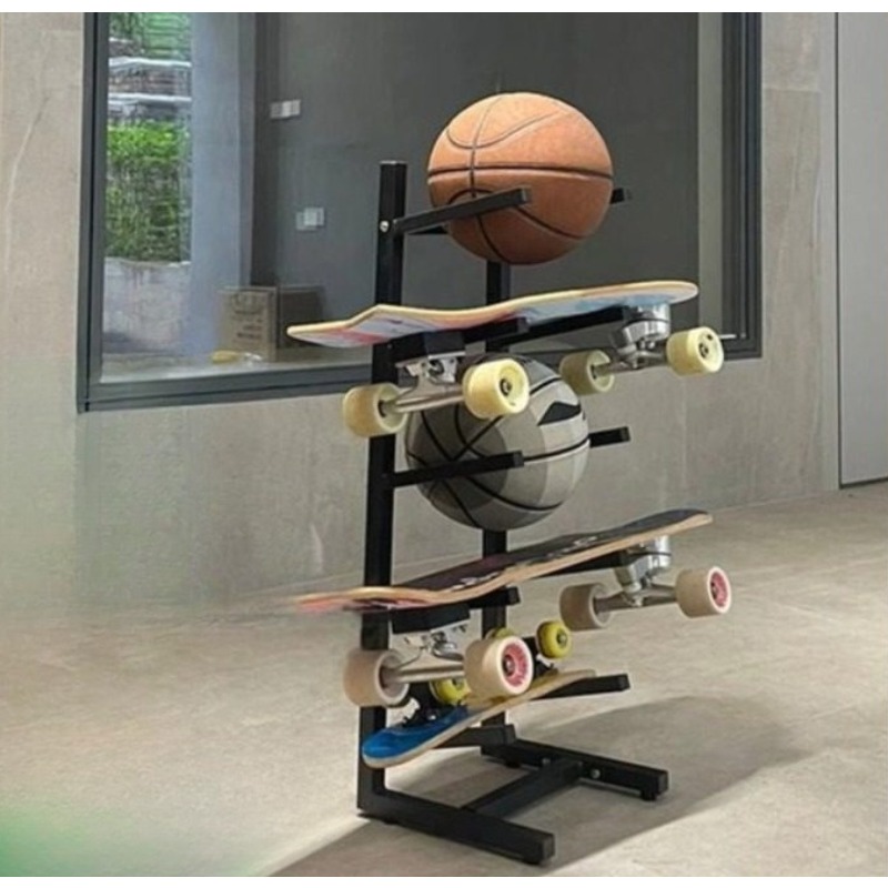 スケートボード用具ラック 統合設計 バスケットボール、サッカ - Sports Equipment Organizer Rack のレビューと価格