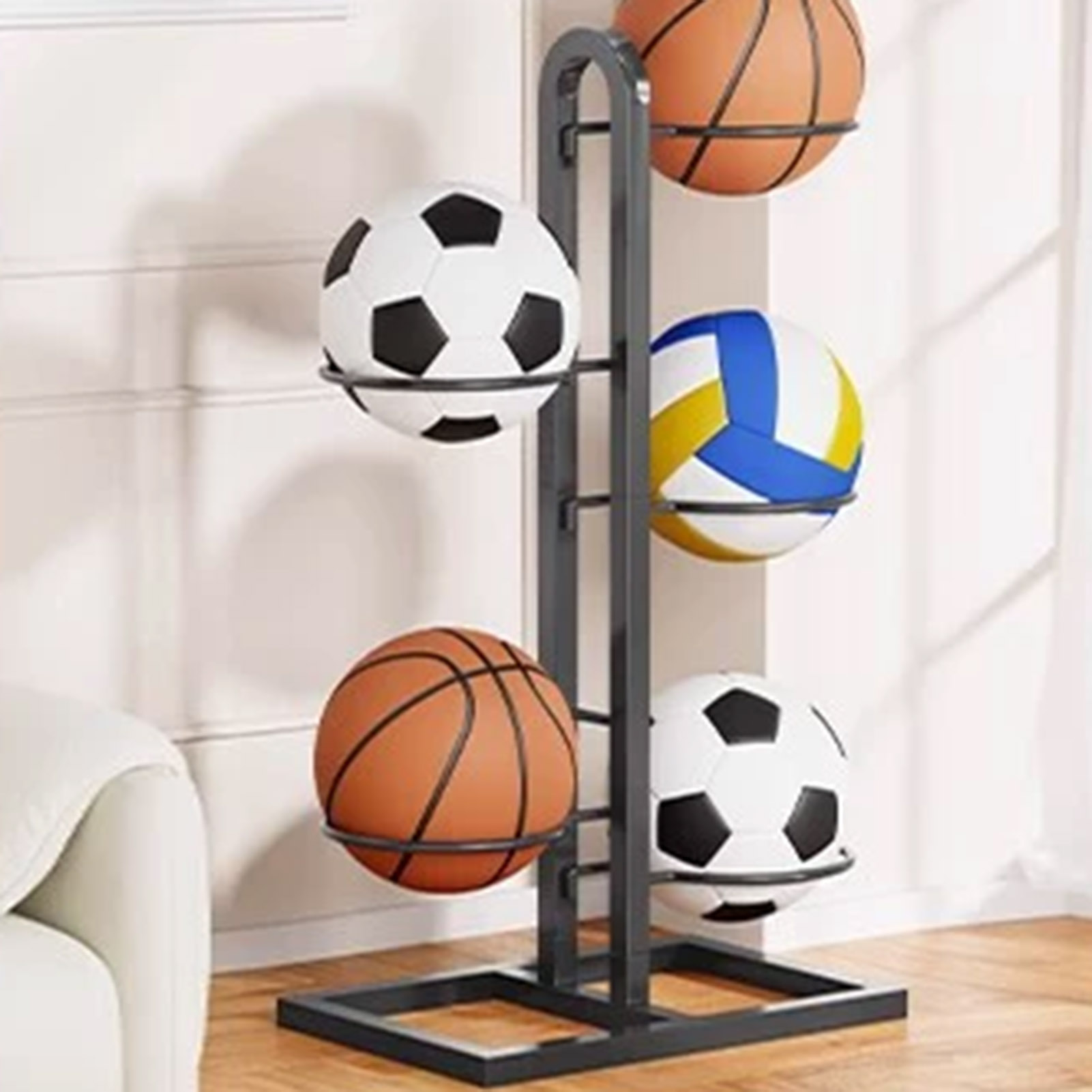 折りたたみ式バスケットボールラック多層収納オーガナイザーバス - Sports Equipment Organizer Rack のレビューと価格
