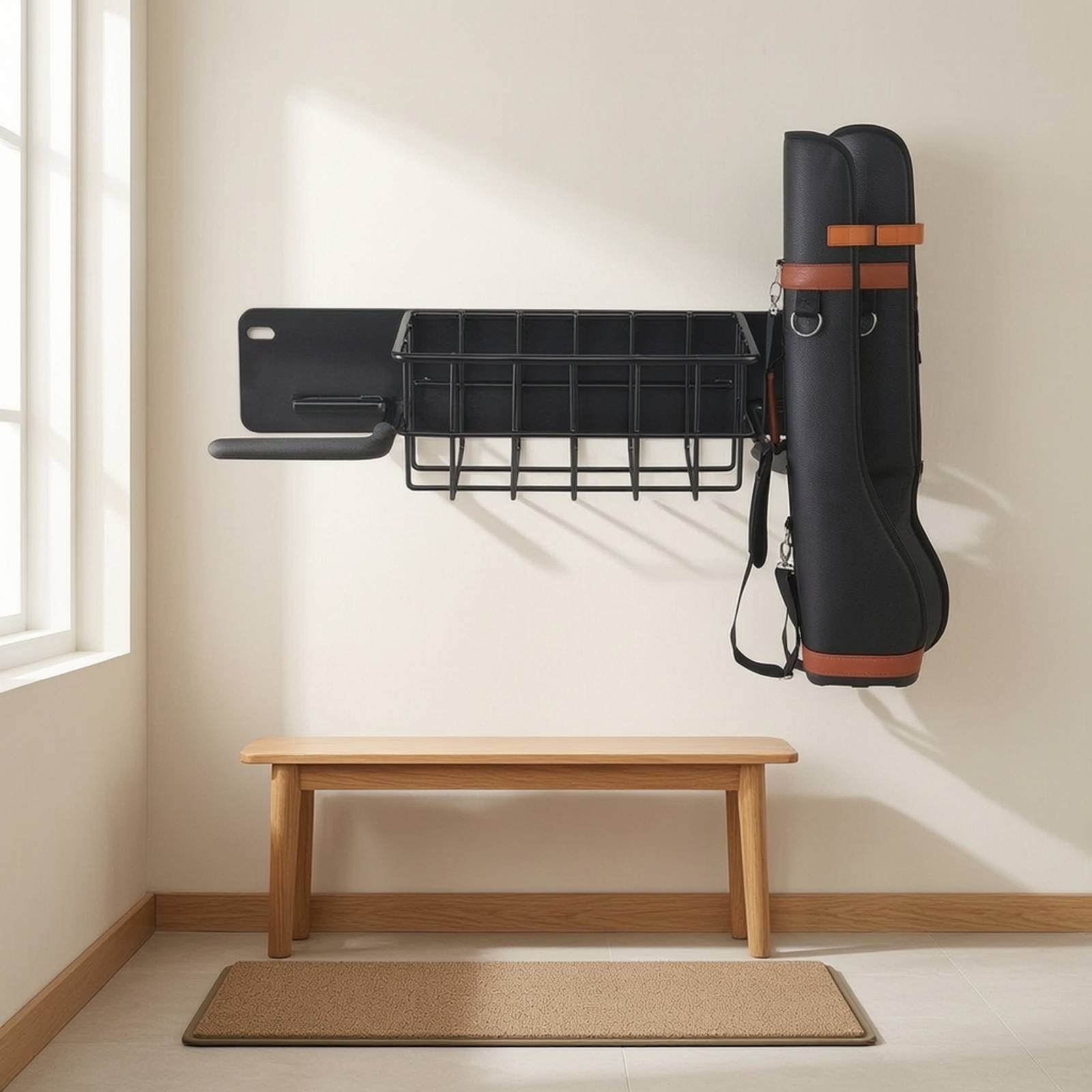 ゴルフ収納ラック 壁掛けゴルフラック バスケット付き スポー - Sports Equipment Organizer Rack のレビューと価格