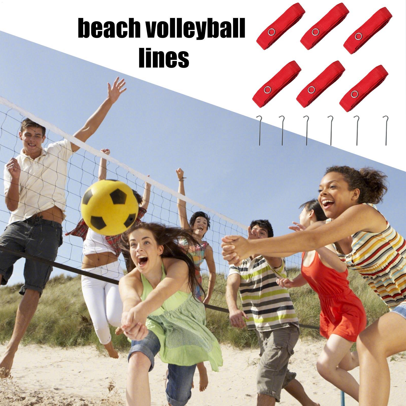 6x ビーチバレーボールライン機器 ポータブル 8M 長さの - Sports Equipment For Volleyball のレビューと価格