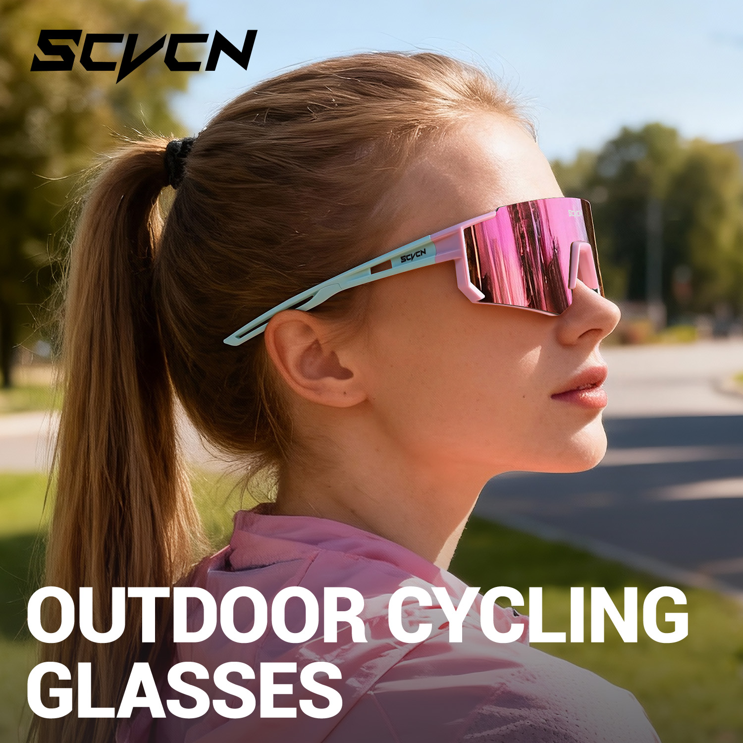 SCVCN ピンクサイクリンググラス 自転車用写真アクセサリ - Sports Equipment Photos のレビューと価格