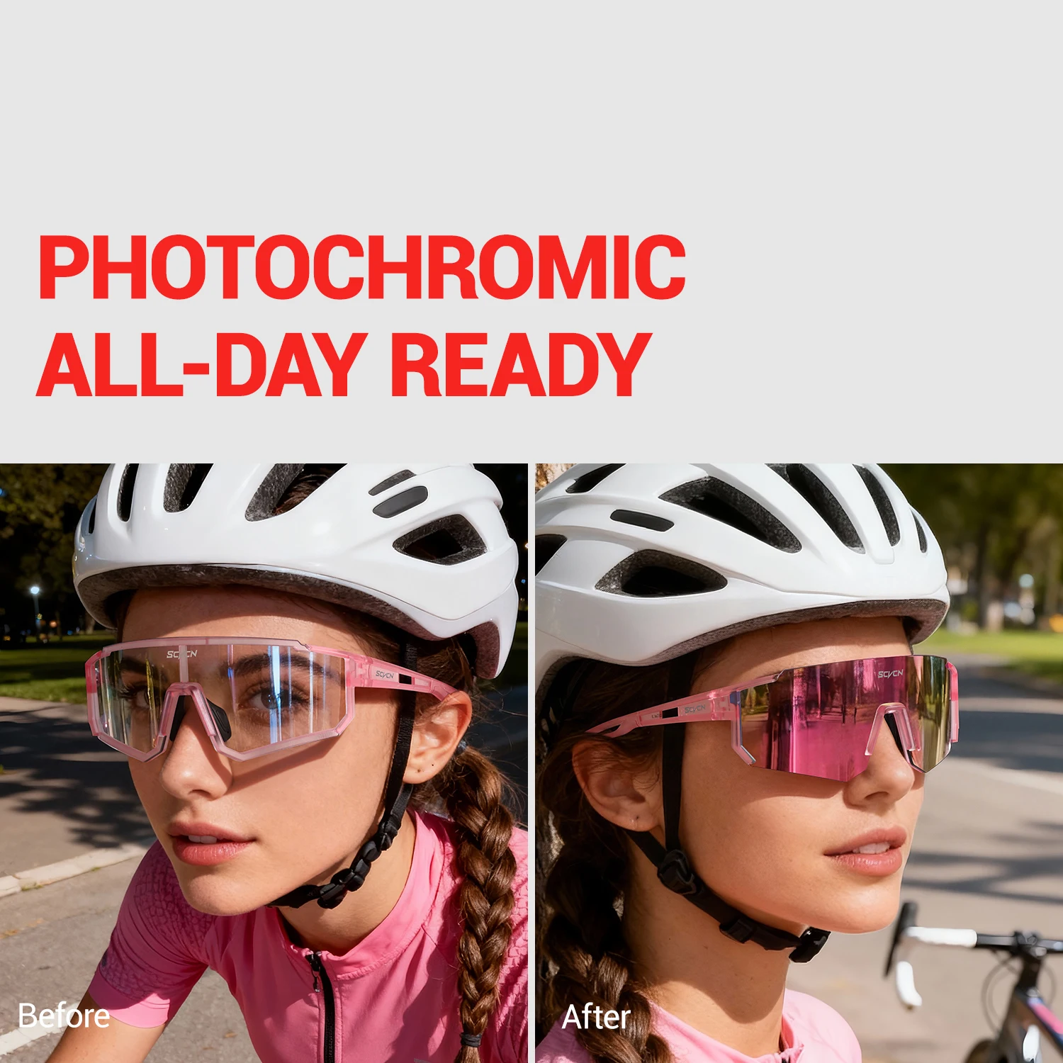 SCVCN ピンクサイクリンググラス 自転車用写真アクセサリ - Sports Equipment Photos のレビューと価格